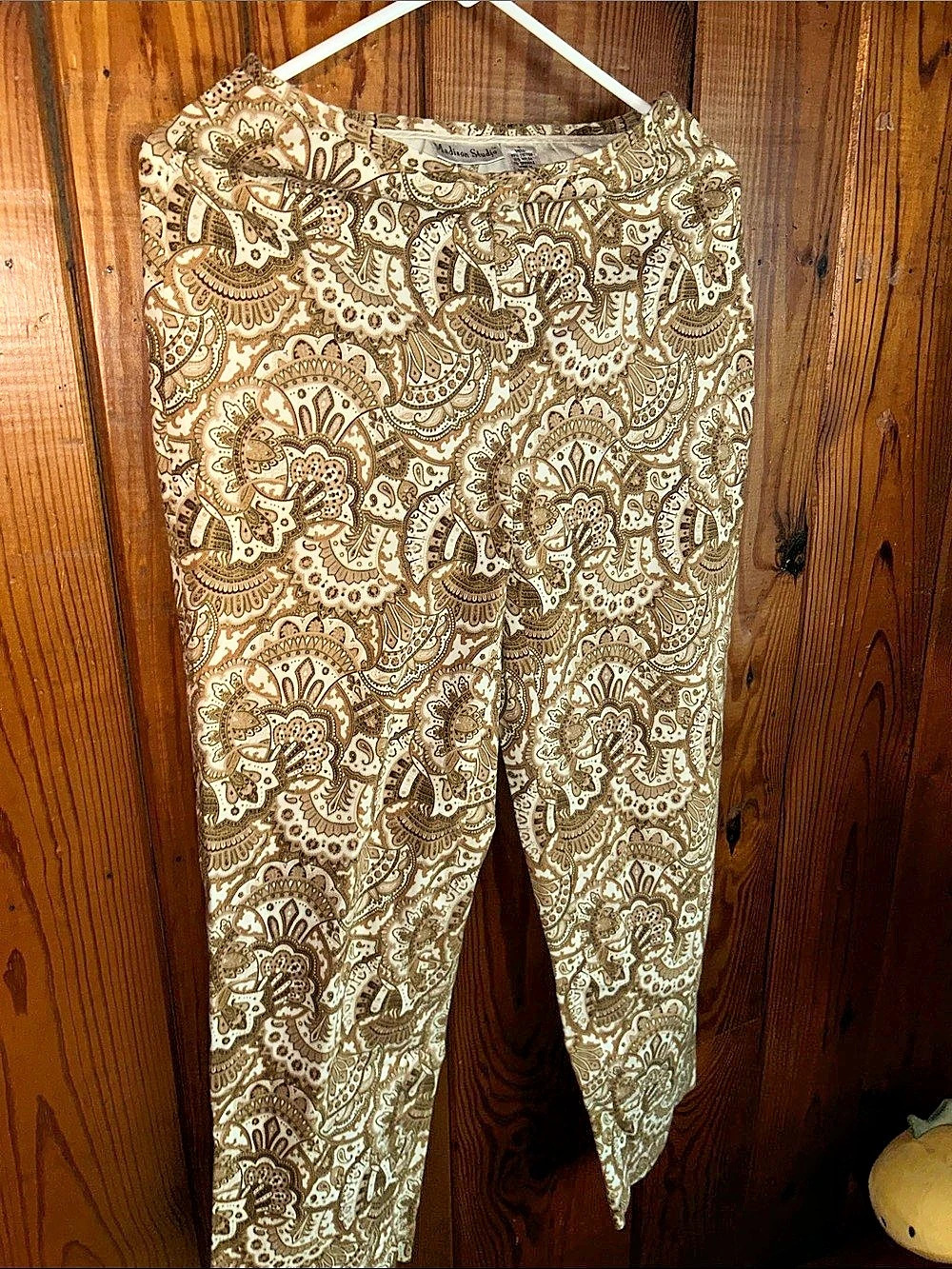 Madison Studio Paisley Legging pants in Brown & Cream
